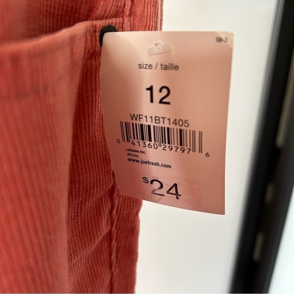 NWT Joe Fresh Salmon color Corduroy Low Rise Wide Leg Bootcut. Perfect for Fall - Picture 12 of 14